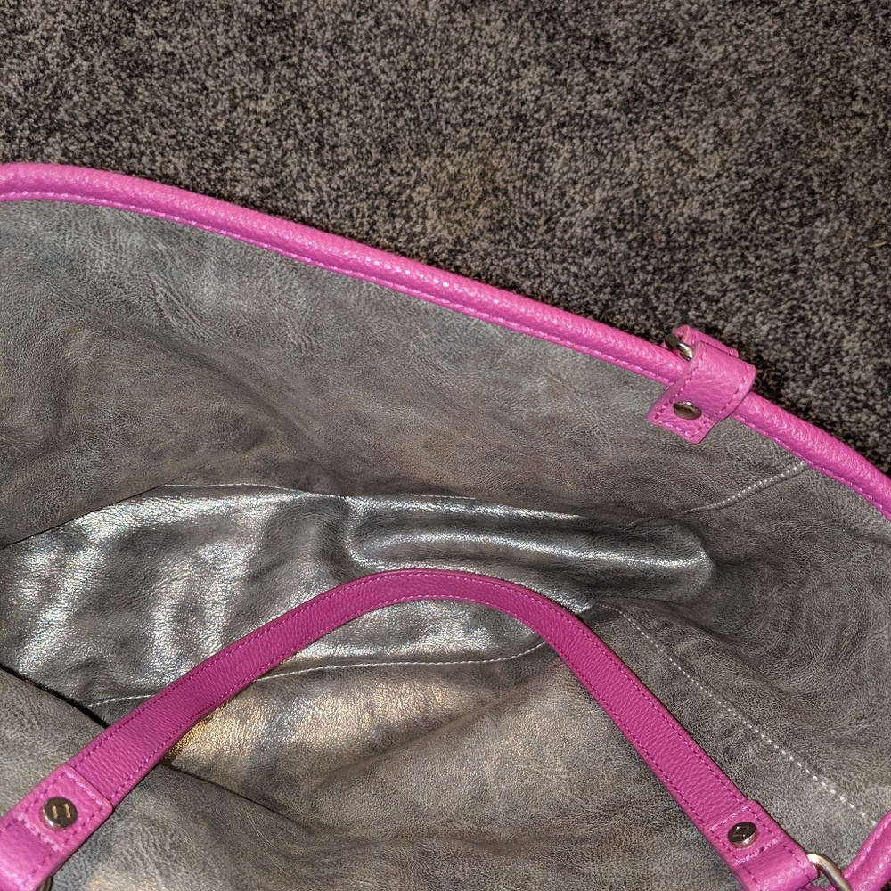 Jewell purse reversible purple/silver